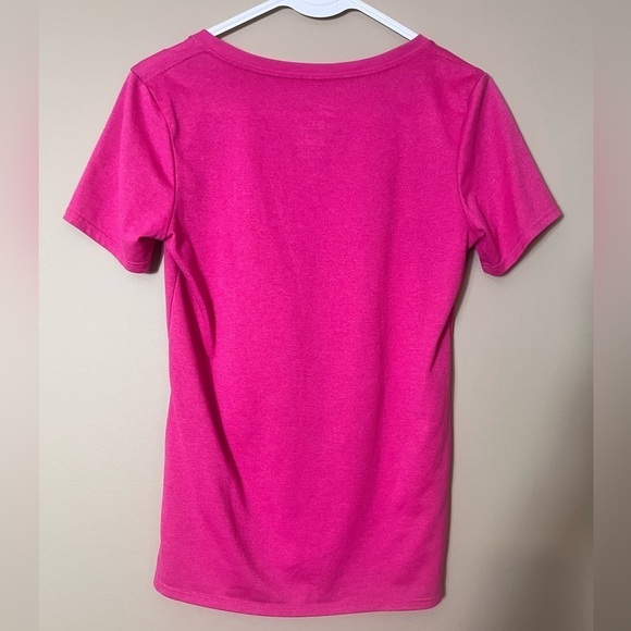 Women’s Pink Nike Athletic Cut V Neck Tee Shirt DRI-FIT Size Small - Picture 2 of 6